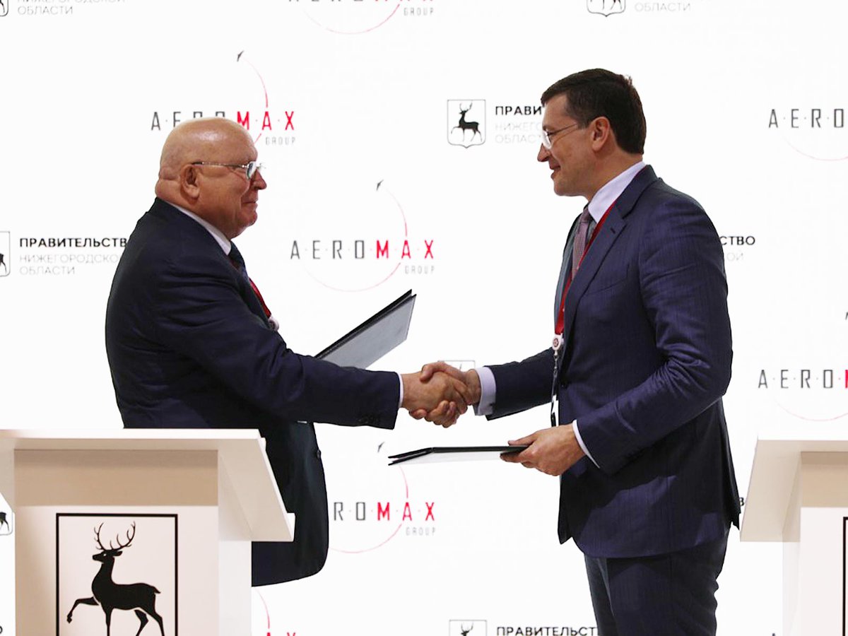 Глеб Никитин подписал соглашение о сотрудничестве с председателем совета директоров «Аэромакс» Валерием Шанцевым
