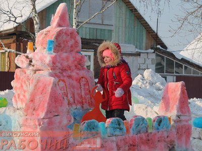 Застывшая сказка: в Виле прошёл конкурс снежных фигур