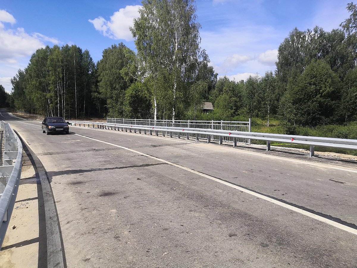 Новый мост через реку Ширмакша в Нижегородской области появился благодаря нацпроекту «Безопасные качественные дороги»