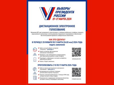 Стартовал приём заявлений на участие в дистанционном электронном голосовании (ДЭГ) на выборах Президента РФ