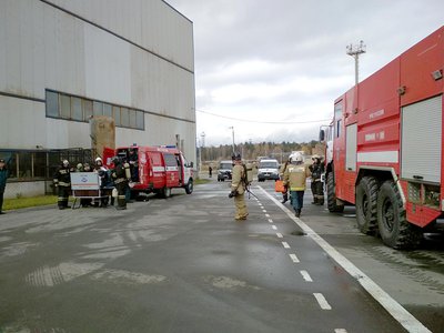 На Выксунском металлургическом заводе прошли контрольно-проверочные учения по пожарной безопасности (Выкса, 2018 г.)
