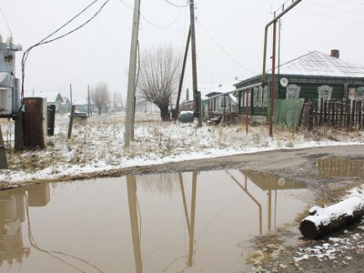 Потоп на улице Октябрьской в п. Досчатое (Выкса, 2017 г.)