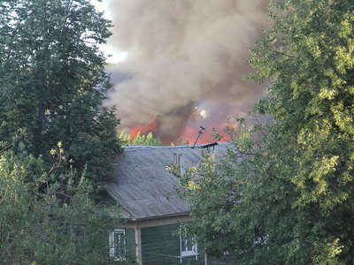 Пожар на улице Осипенко (Выкса, 2021 г.)