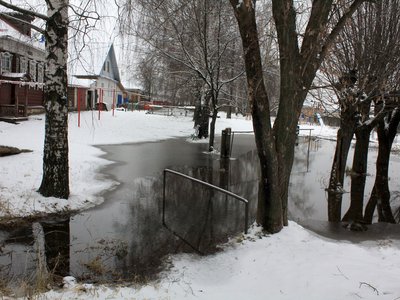 Потоп на улице Зелёной в Антоповке (Выкса, 2017 г.)