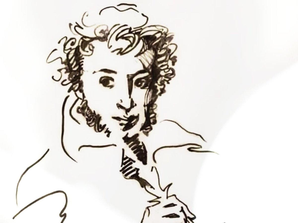 Пушкин профиль перо