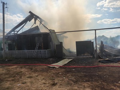 В Туртапке сгорели два жилых дома