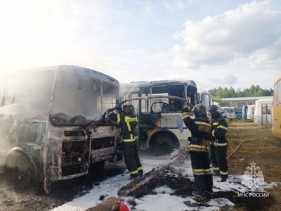В Выксе горели несколько автобусов и «ГАЗель»