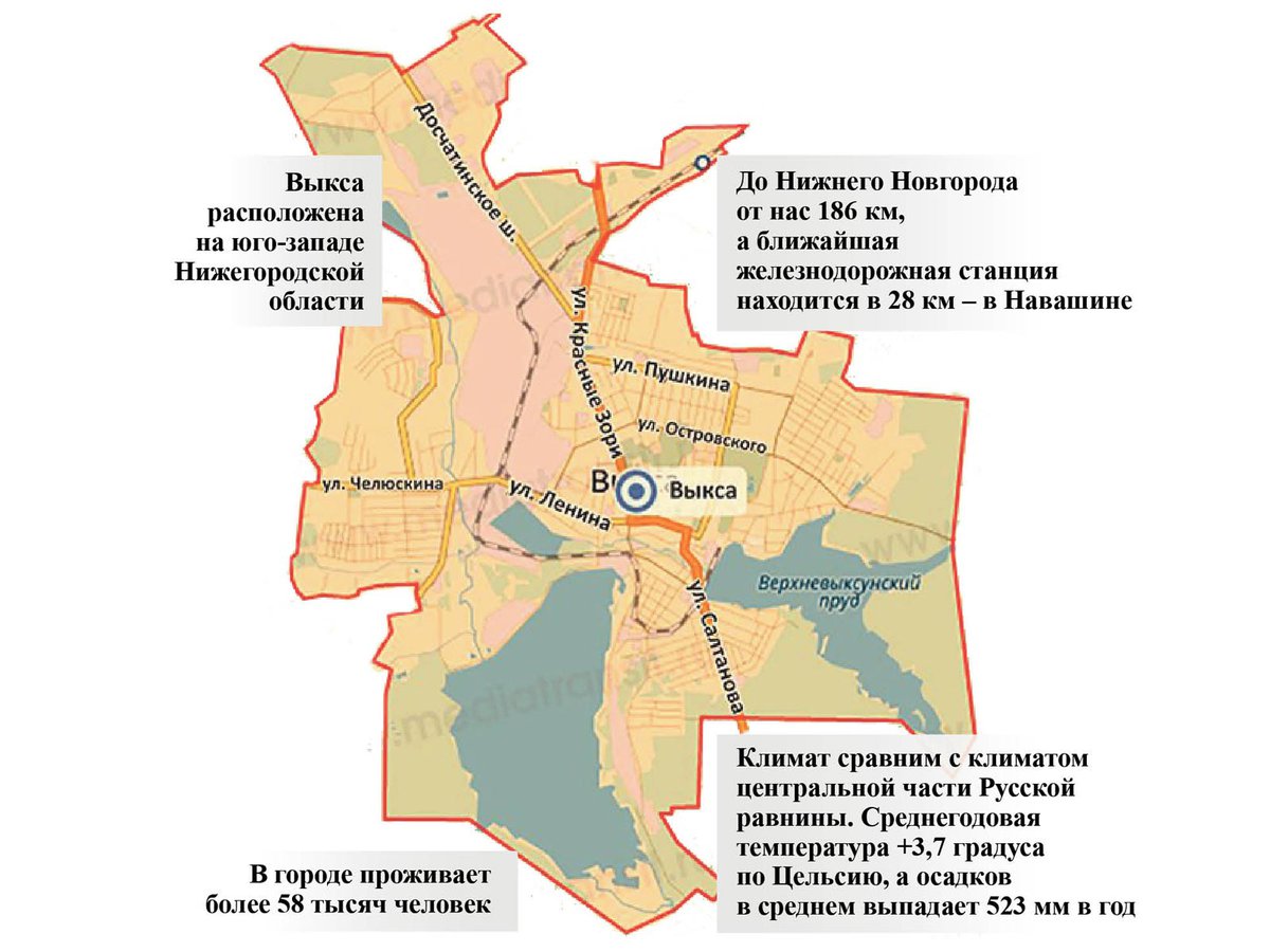 Карта выкса нижегородская область