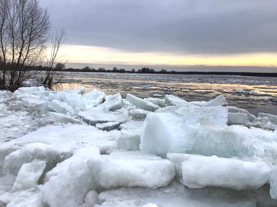 На реке Оке в Шиморском 29 марта начался ледоход