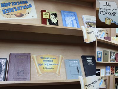 В библиотеке «Отчий край» открылась книжная выставка «Мир поэзии необъятный»