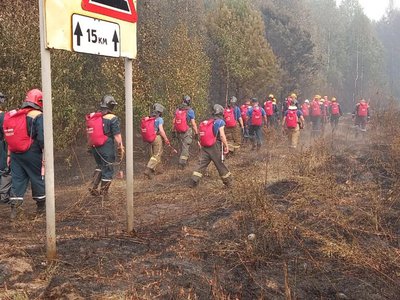 Тушение пожара на границе с Республикой Мордовия