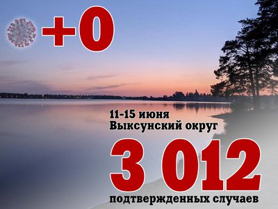 За четыре дня в Выксе +0, в Нижегородской области +743, за 15 июня в России +14 185