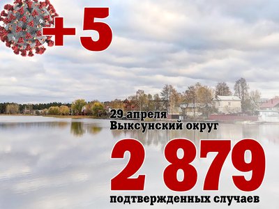В Выксе +5, в Нижегородской области +174, в России +9 284