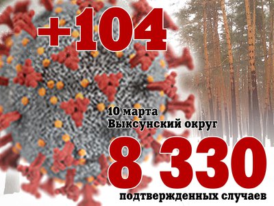 В Выксе +104, в Нижегородской области +1 991, в России +51 231