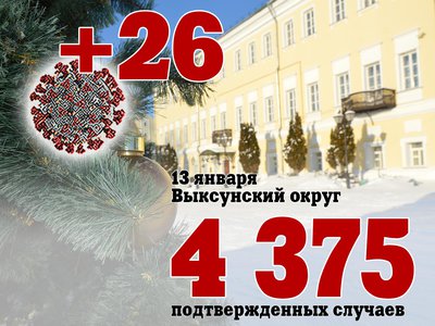 В Выксе +26, в Нижегородской области +647, в России +21 155