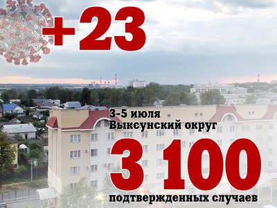 В Выксе за три дня +23, в Нижегородской области за сутки +448, в России +24 353
