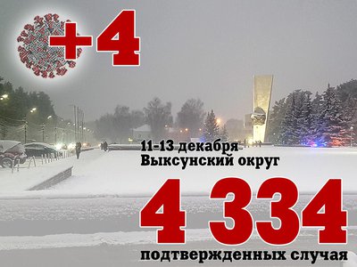 За три дня в Выксе +4, в Нижегородской области +533, в России +29 558
