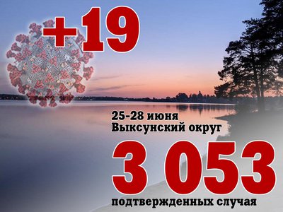 За три дня в Выксе +19, в Нижегородской области +993, за сутки в России +21 650