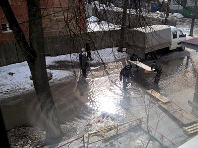 Потоп на улице Островского, д. 56 (Выкса, 2018 г.)